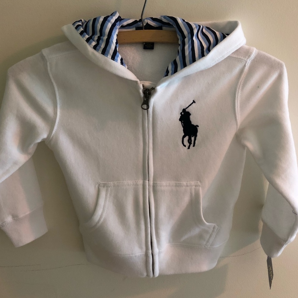 NWT! (3T, 3T, 6) white zip-up hoodies! RalphLauren